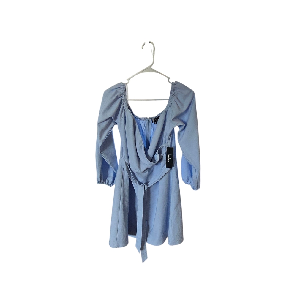 Lulus Light Blue Off The Shoulder Draped Waist Tie Mini Dress New With Tags‎